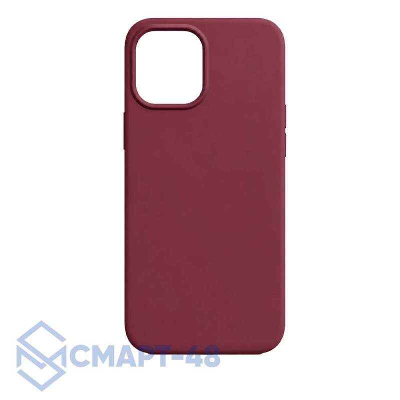 Чехол для iPhone 12/12 Pro "Silicone Case" (бордовый) с лого