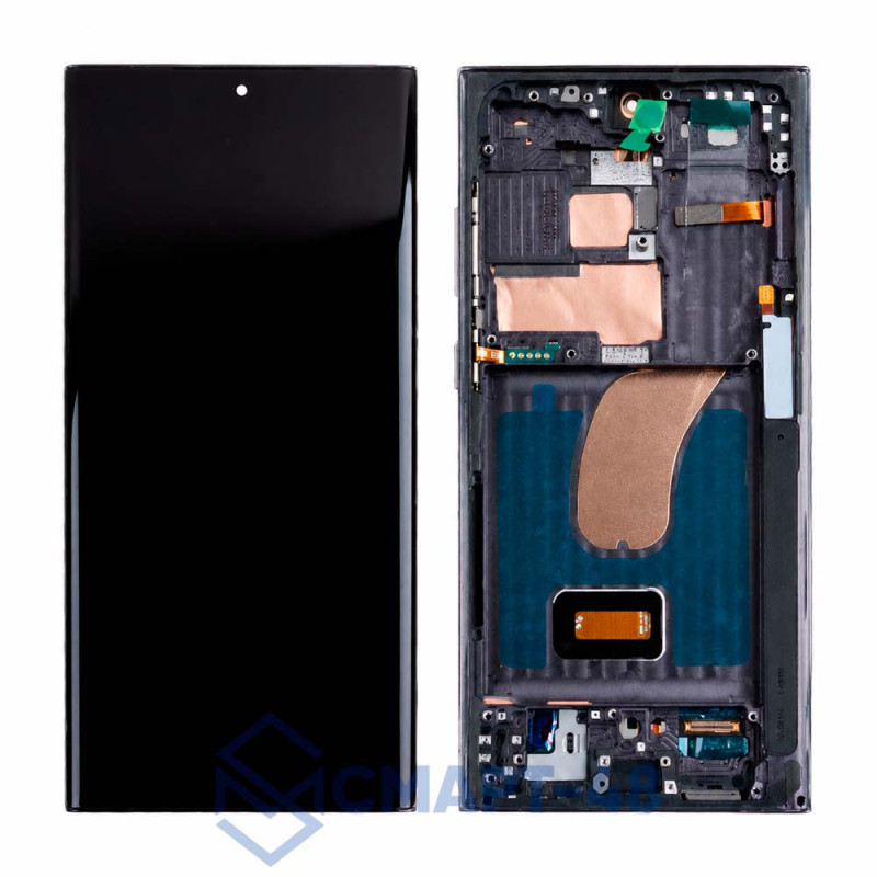 Дисплей для Samsung Galaxy S918 S23 Ultra 5G + тачскрин в рамке (черный) (OLED) полноразмерный