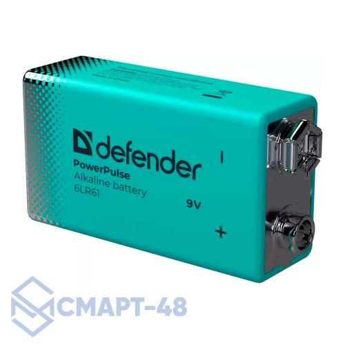 Батарейка Defender 6LR61 9V щелочная