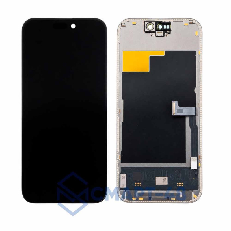 Дисплей для iPhone 15 Pro + тачскрин в рамке (черный) (Soft OLED) с верификацией (без ошибки)