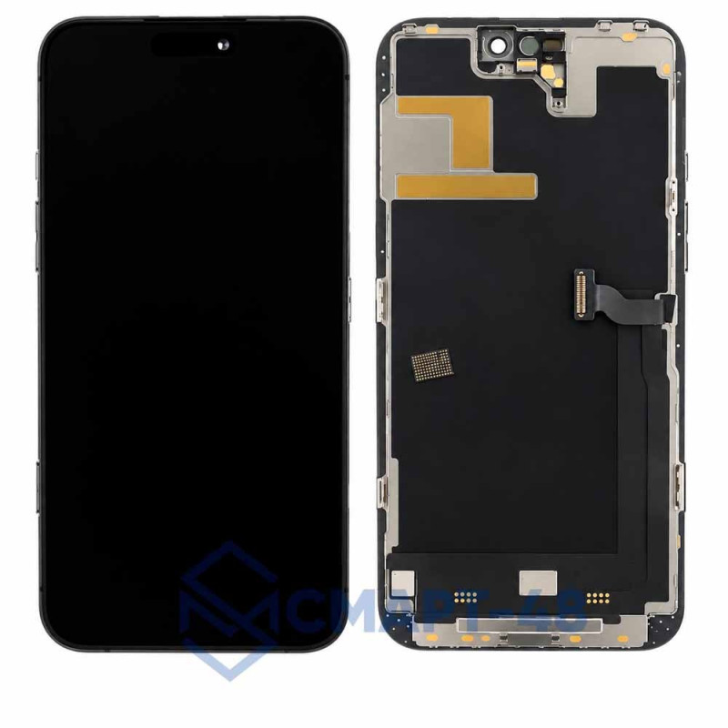 Дисплей для iPhone 14 Pro Max + тачскрин в рамке (черный) (Soft OLED) JK площадка под IC 120Гц