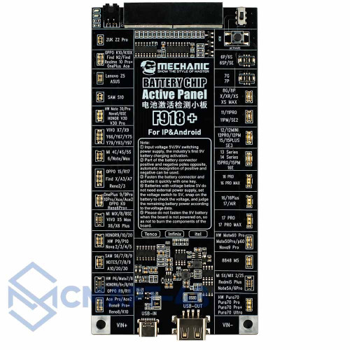 Активатор батареи для зарядки АКБ iPhone 6-17 Pro Max/Android 400+ моделей MECHANIC (F918+)