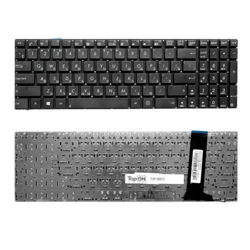 Клавиатура для ноутбука Asus G56, N56, N76 Series. Плоский Enter. Черная, без рамки. PN: 9Z.N8BBQ.G0R