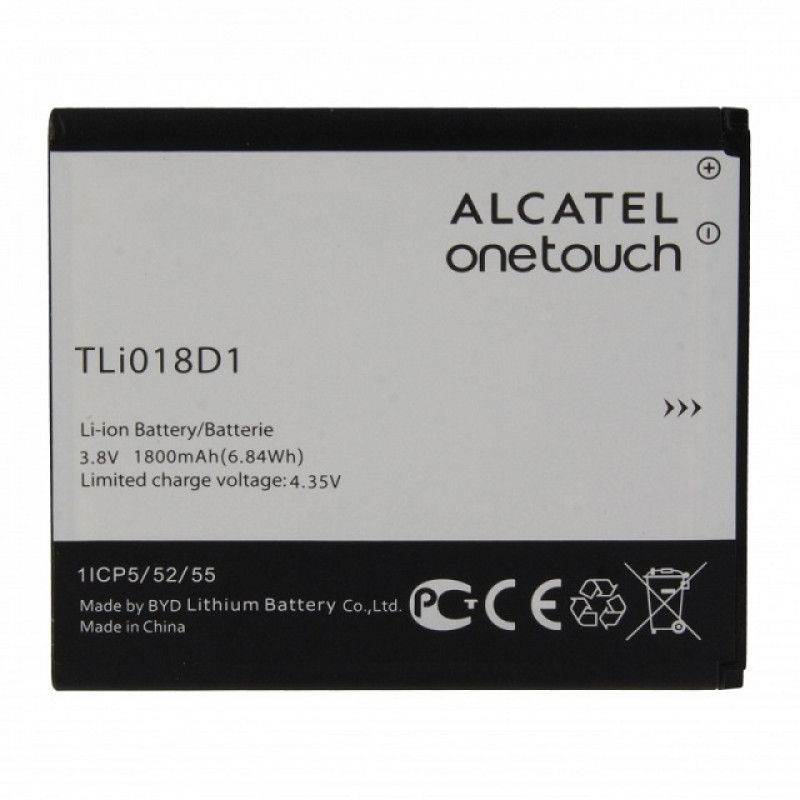 Аккумулятор для Alcatel OT5015/OT5038D POP D5 (TLi018D1/TLi018D2) (1800 mAh), AAA