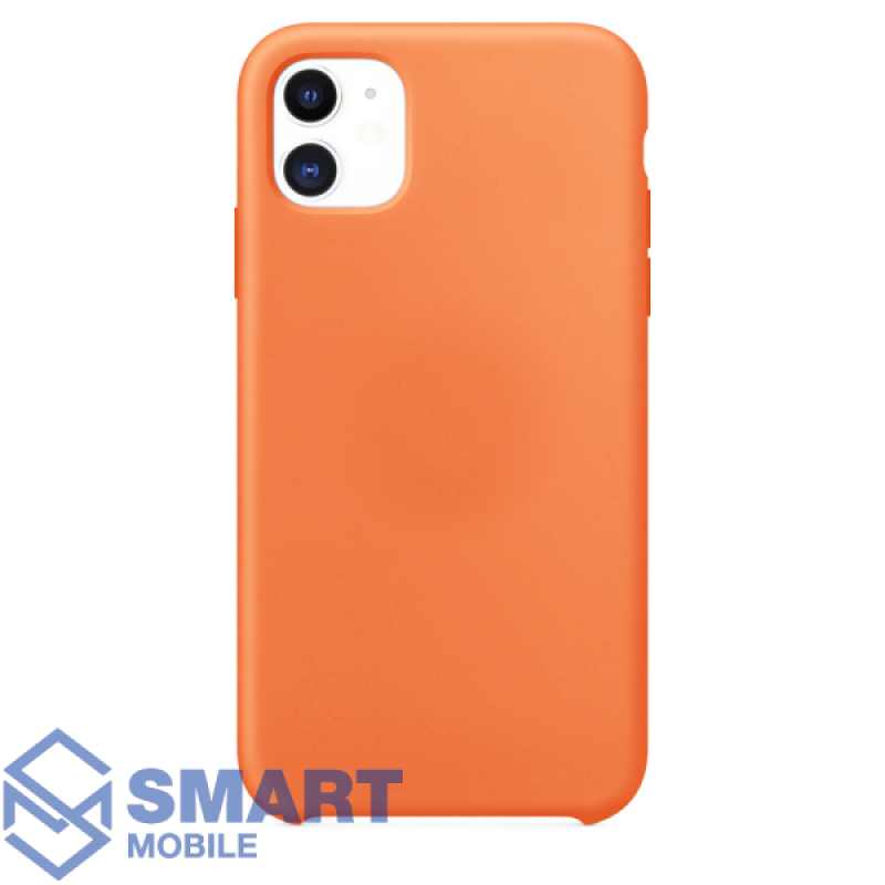 Чехол для iPhone 11 "Silicone Case" (морковный) с лого