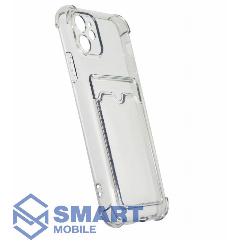 Чехол для iPhone 11 Pro силиконовый, с картхолдером (прозрачный)