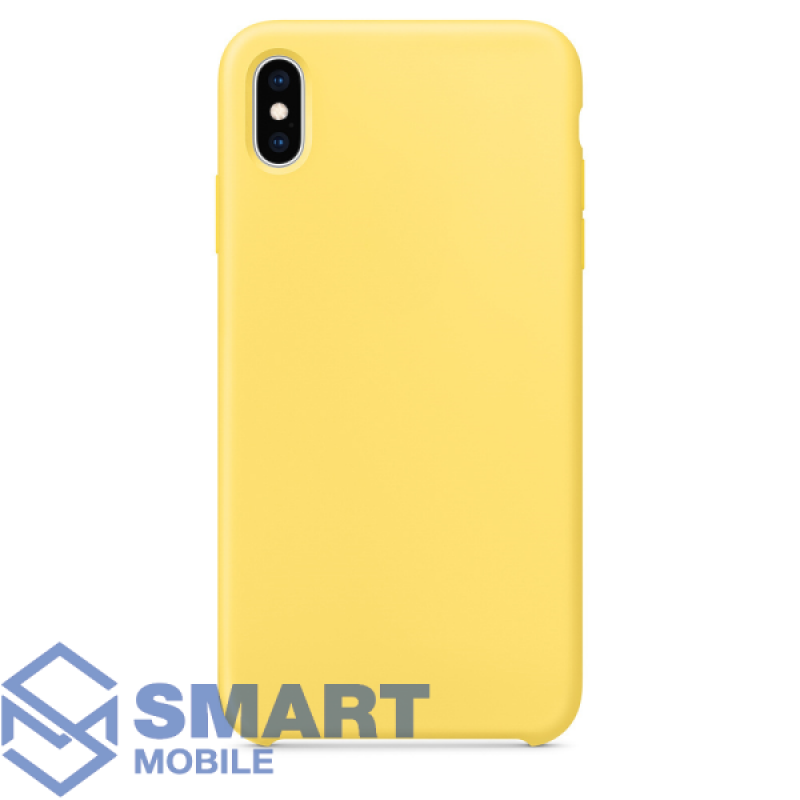 Чехол для iPhone XS Max "Silicone Case" (ярко-желтый) с лого
