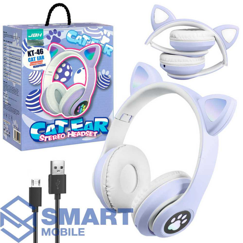 Наушники (гарнитура) (Bluetooth) полноразмерные Cat Ear KT-46 (фиолетовый)