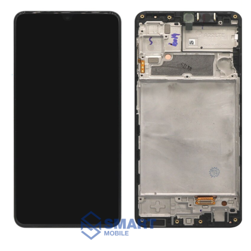 Дисплей для Samsung Galaxy A225F A22 + тачскрин в рамке (черный) сервисный 100%