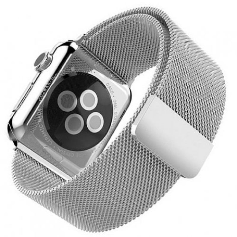 Ремешок для Apple Watch "Миланская петля" 38/40мм (серебро), оригинал (фабричный)