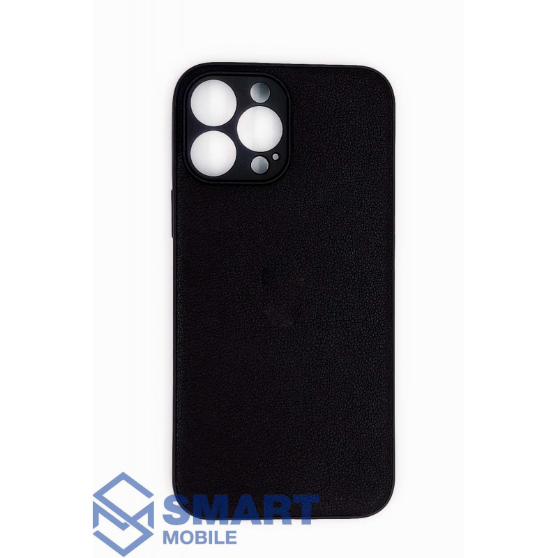 Чехол для iPhone 13 Pro Max под кожу, с защитой камеры (черный)