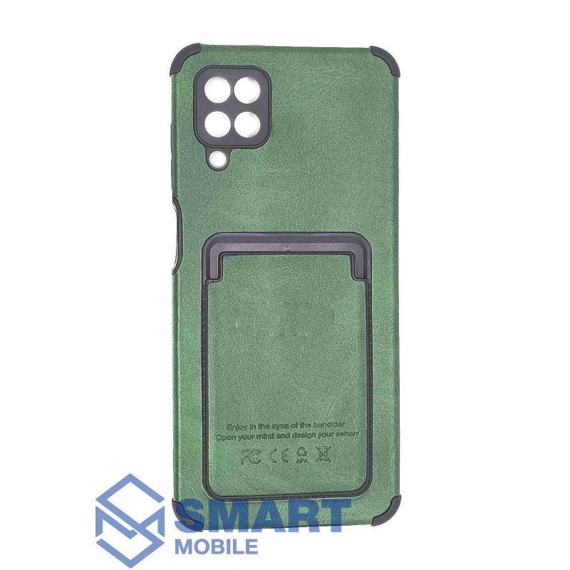 Чехол для Samsung Galaxy A125F A12/A127F A12 Nacho/M125F M12 под кожу, с картхолдером (зеленый)