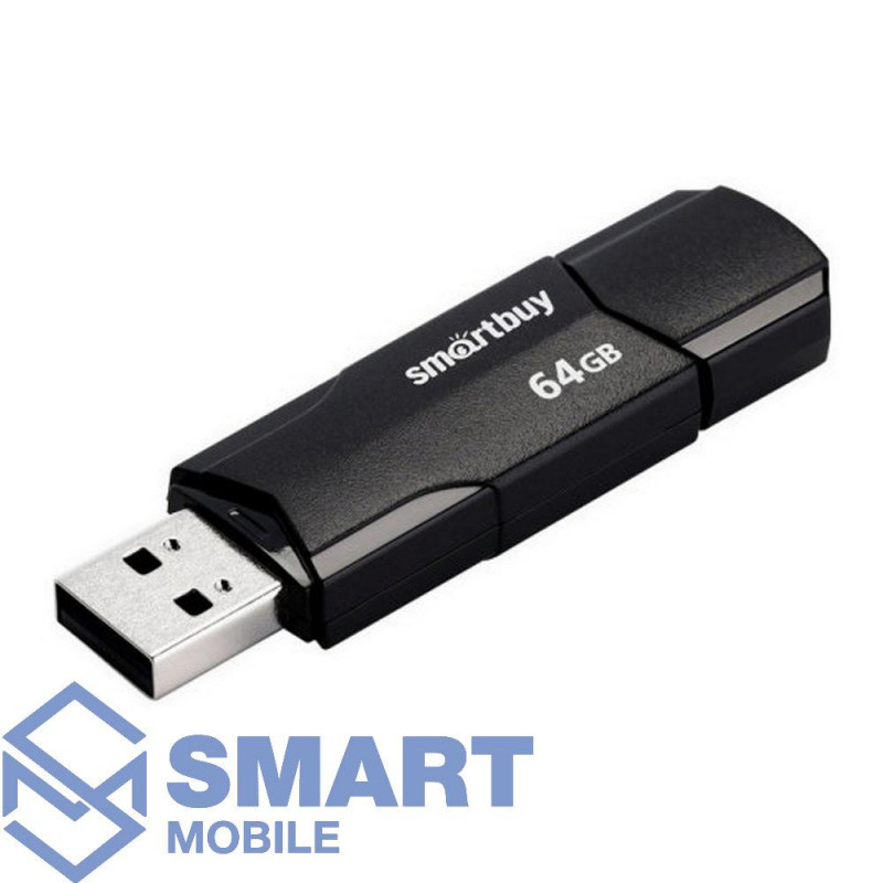 USB флеш-накопитель 64GB Smartbuy Clue USB 3.0 (черный) (SB64GBCLU-K)