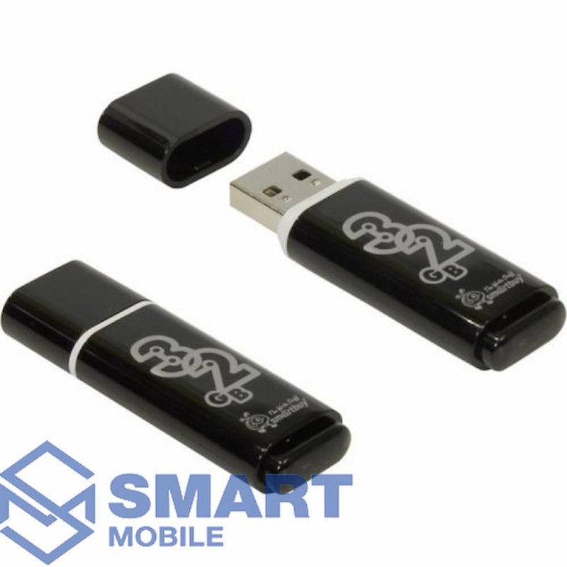 USB флеш-накопитель 32GB Smartbuy Glossy USB 2.0/3.0 (черный) (SB32GBGS-K)