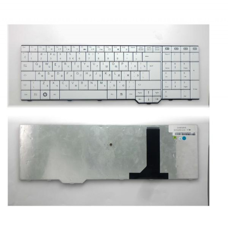 Клавиатура для ноутбука Fujitsu-Siemens Amilo Xa3520, Xa3530 Series. Г-образный Enter. Белая, без рамки. PN: V080329DK4