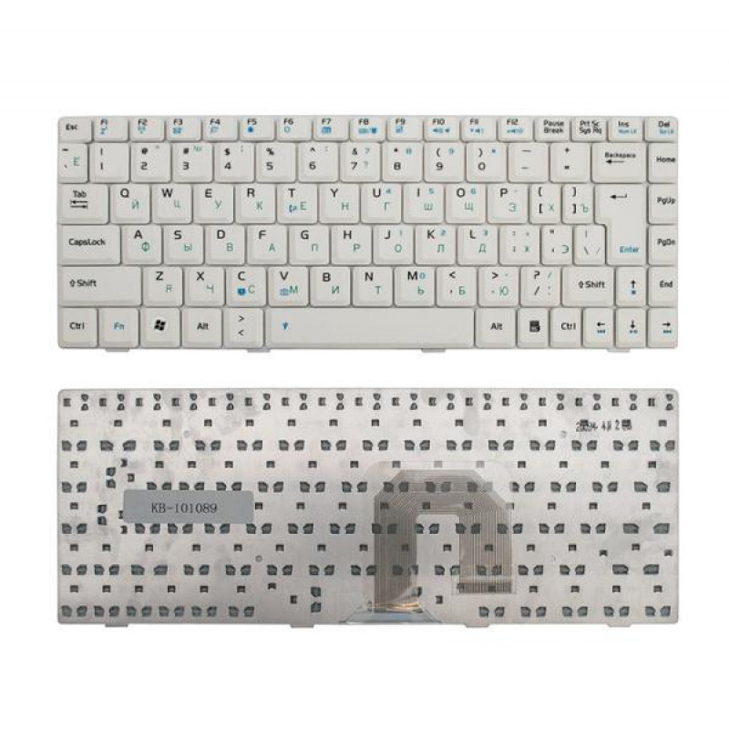 Клавиатура для ноутбука Asus U3, F9, F6, F6A, F6E, F6H, F6S Series. Г-образный Enter. Белая, без рамки. PN: K030462Q1