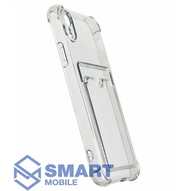 Чехол для iPhone XR силиконовый, с картхолдером (прозрачный)