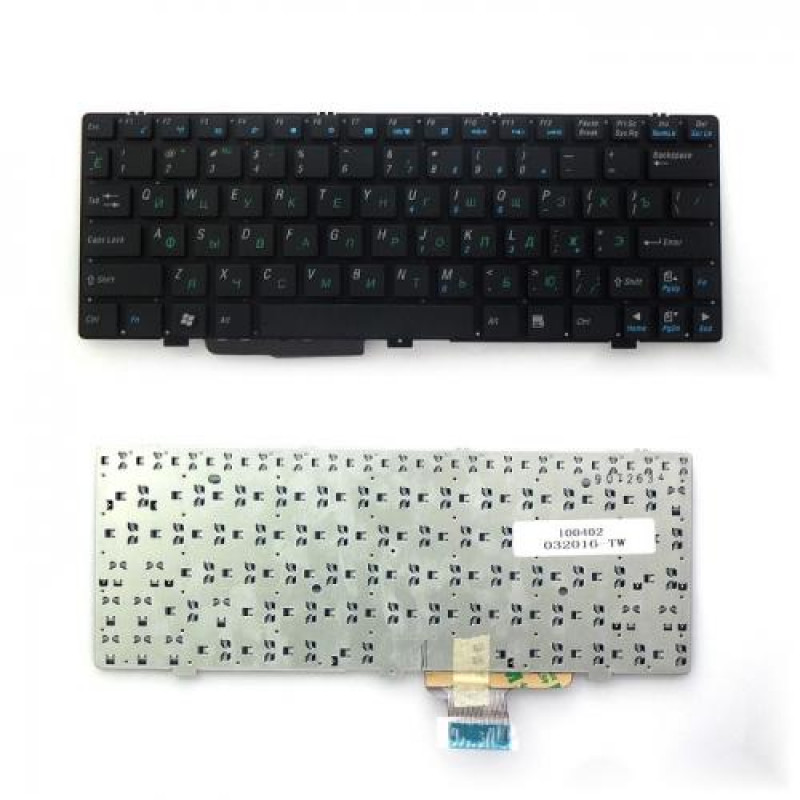 Клавиатура для ноутбука Asus Eee PC 1004DN Series. Плоский Enter. Черная, без рамки. PN: NSK-UDU01