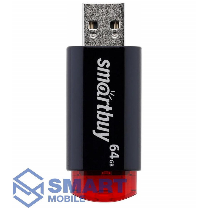 USB флеш-накопитель 64GB Smartbuy Click USB 2.0/USB 3.0 (черный/красный) (SB64GBCL-K)