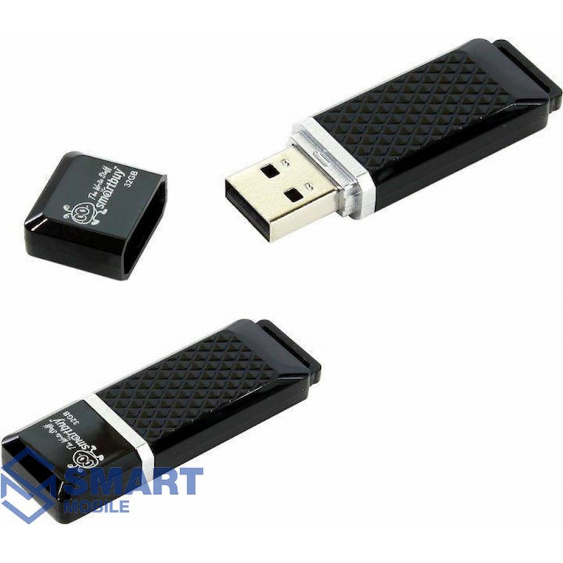 USB флеш-накопитель 64GB Smartbuy Quartz USB 2.0/3.0 (черный) (SB64GBQZ-K)