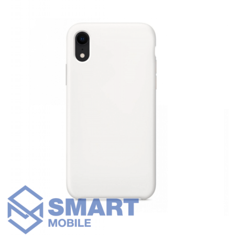 Чехол для iPhone XR "Silicone Case" (белый) с лого