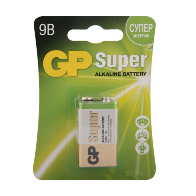 Батарейка GP Super 6LR61 9V алкалиновая