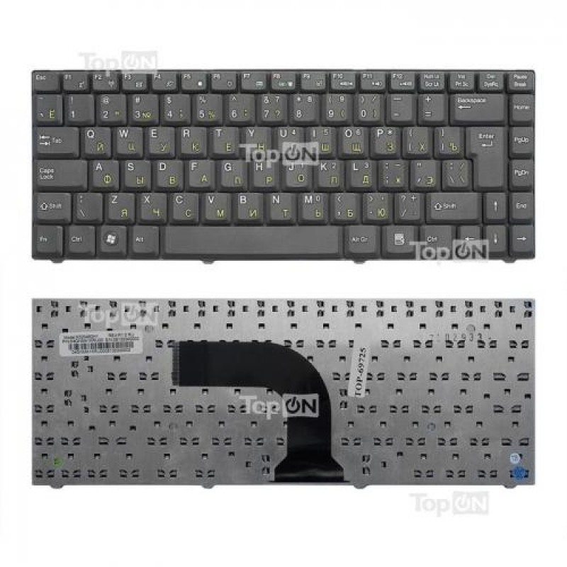 Клавиатура для ноутбука Asus C90, C90P, C90S, Z37, Z37A Series. Плоский Enter. Черная, без рамки. PN: K020462H1