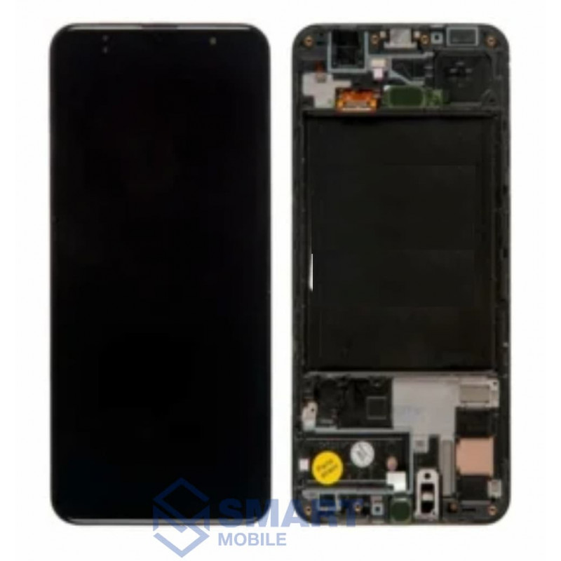 Дисплей для Samsung A307F Galaxy A30S + тачскрин + рамка (черный) OLED полноразмерный