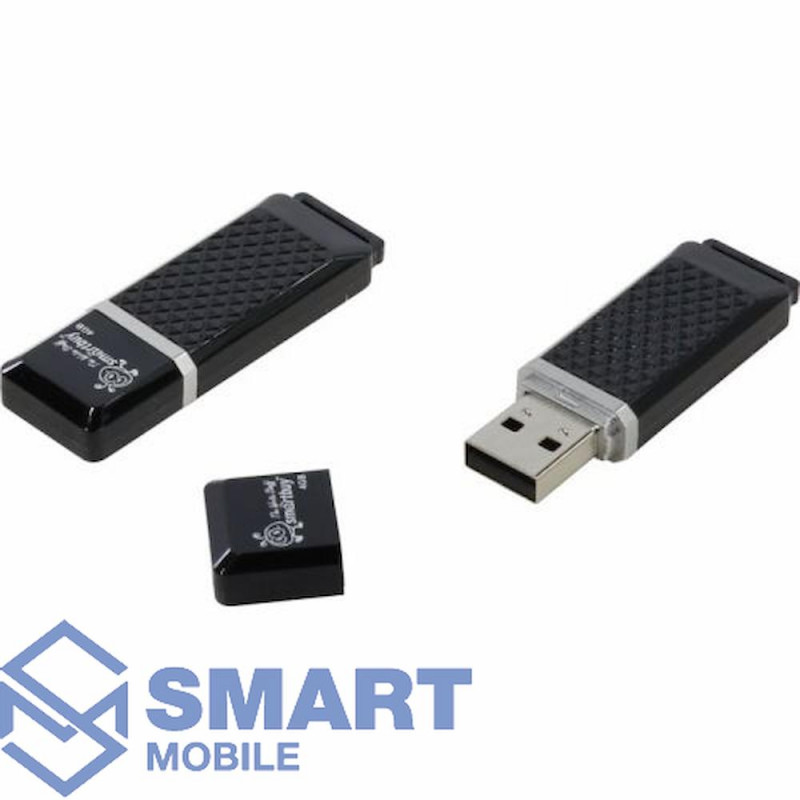 USB флеш-накопитель 4GB Smartbuy Quartz USB 2.0/3.0 (черный) (SB4GBQZ-K)