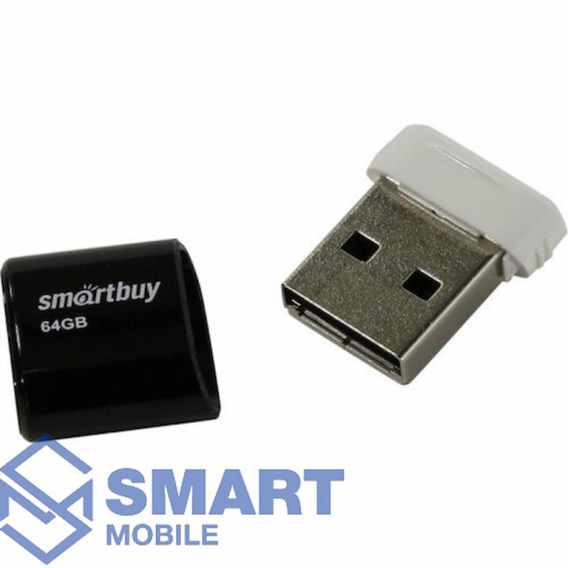 USB флеш-накопитель 64GB Smartbuy Lara USB 2.0 (черный) (SB64GBLARA-K)