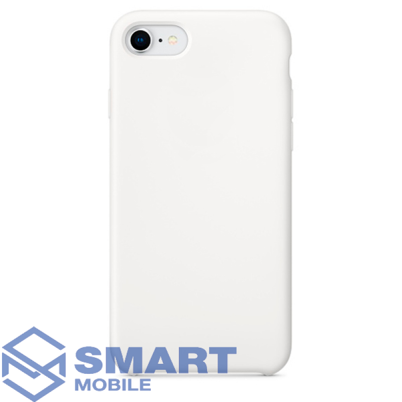 Чехол для iPhone 7/8/SE (2020) "Silicone Case" (белый) с лого
