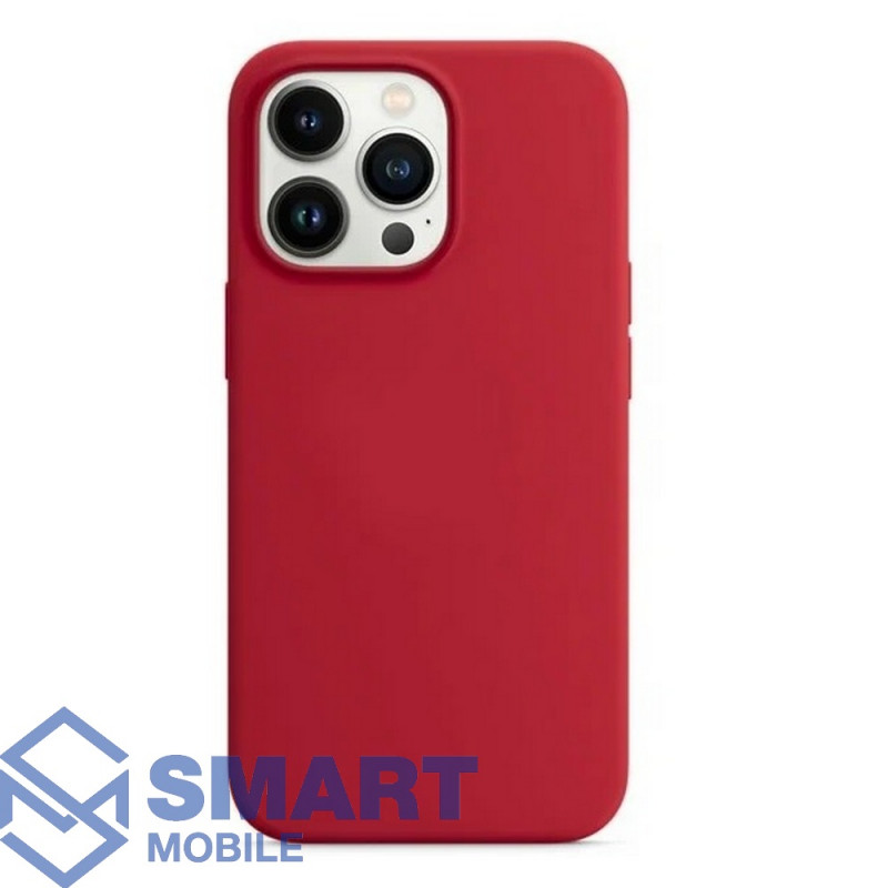 Чехол для iPhone 13 Pro Max "Silicone Case" (красный) с лого