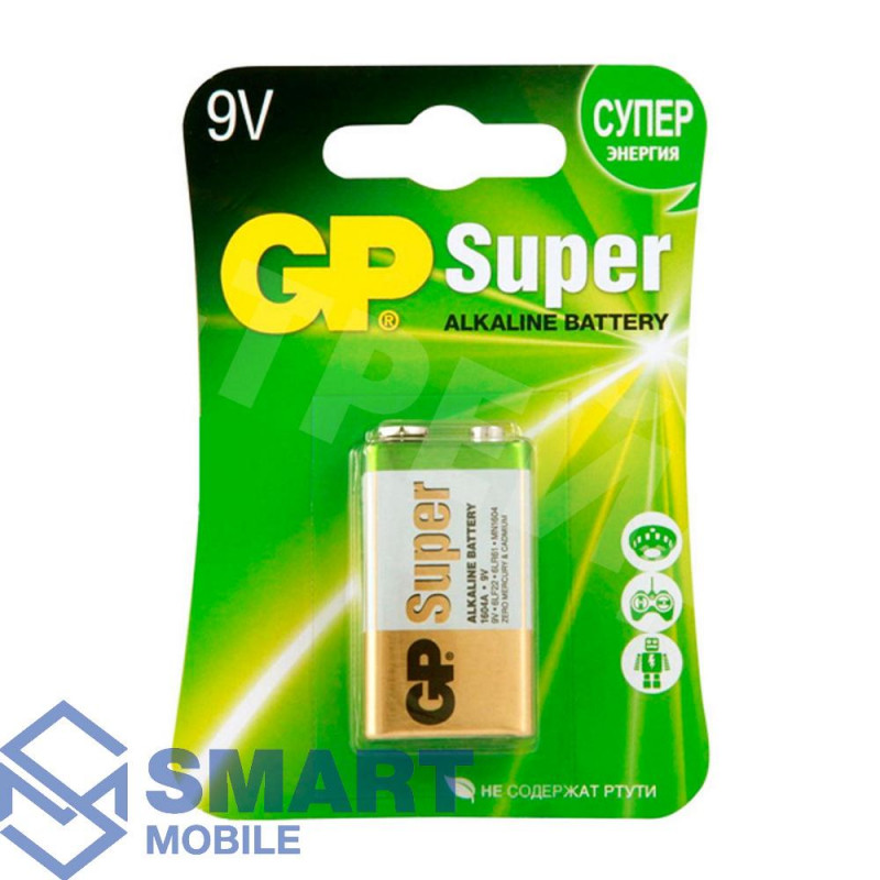 Батарейка GP Super 6LR61 9V алкалиновая крона