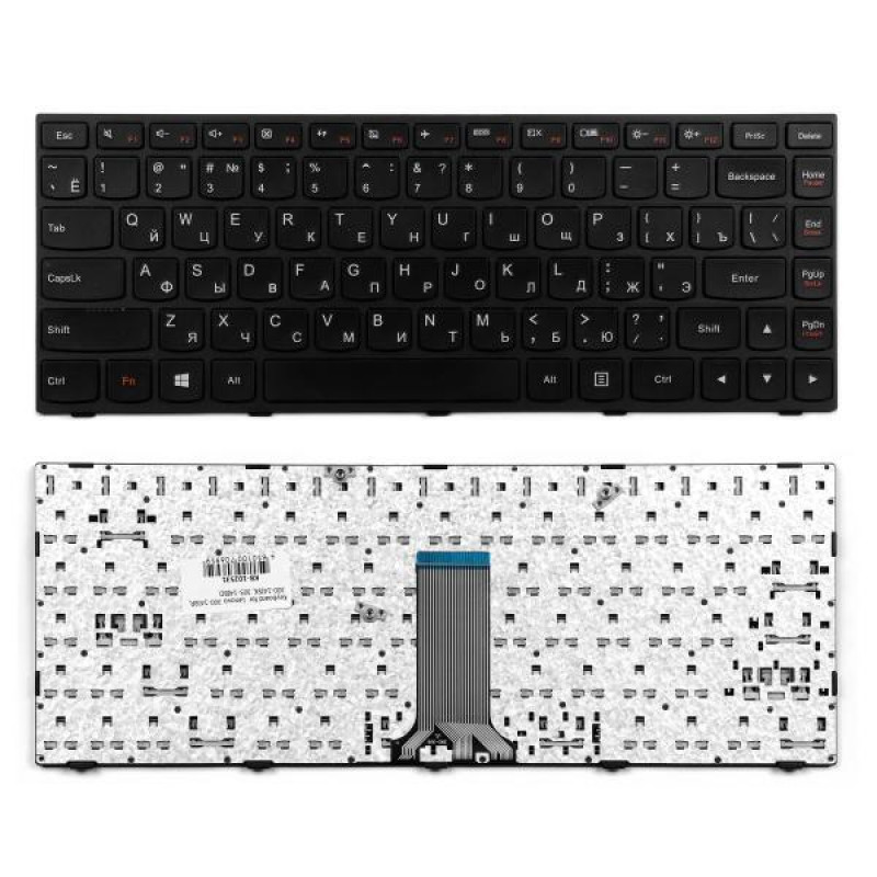 Клавиатура для ноутбука Lenovo IdeaPad G40-70 Series. Плоский Enter. Черная, с рамкой. Русифицированная. PN: 25215190, 25-215190, PK130TG2A00, T5G1-RU.