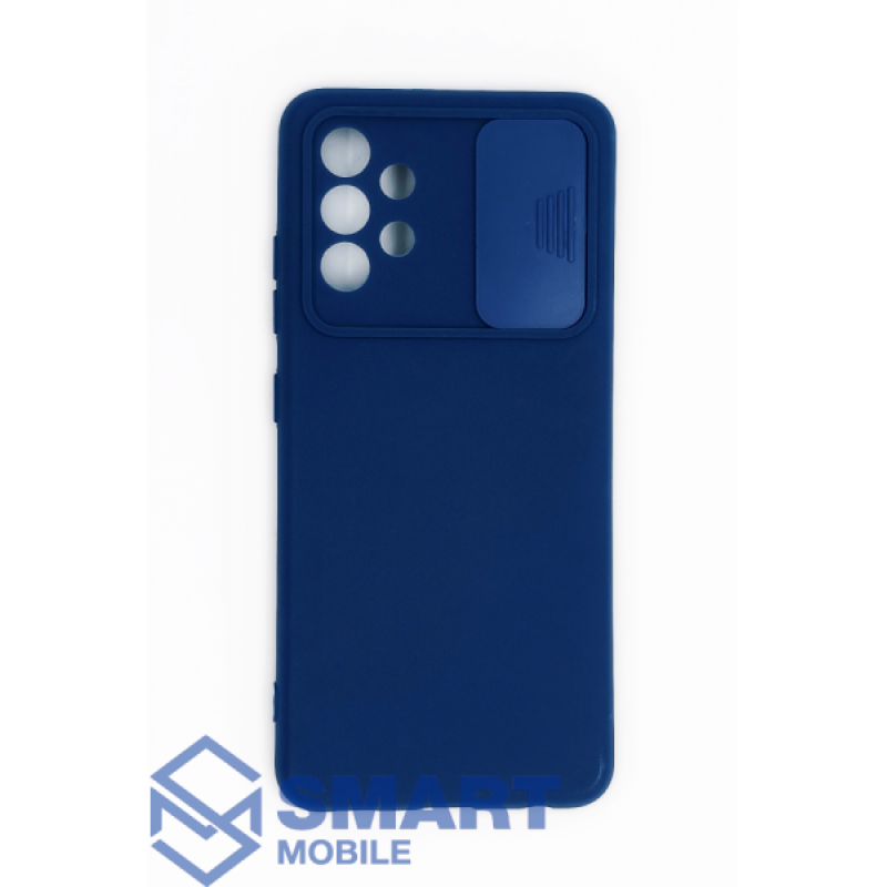 Чехол для Samsung Galaxy A525F A52 силиконовый, с защитой камеры (синий)
