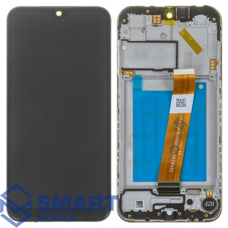 Дисплей для Samsung Galaxy A015F A01 + тачскрин в рамке (черный) сервисный 100% (узкий коннектор)