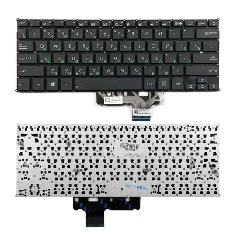 Клавиатура для ноутбука Asus TX201L Series. Плоский Enter. Черная, без рамки