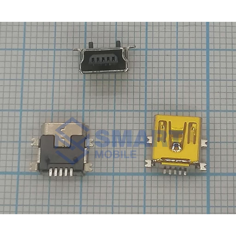 Разъем зарядки Mini USB универсальный (USB-MU-005-18) (5пин)