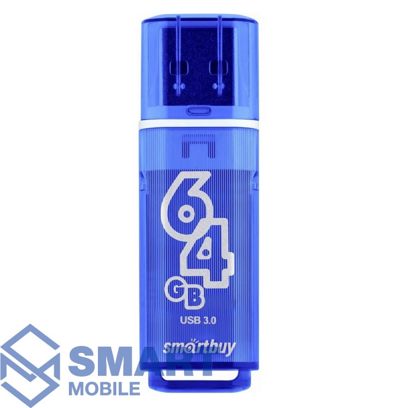 USB флеш-накопитель 64GB Smartbuy Glossy USB 3.0/3.1 (темно-синий) (SB64GBGS-DB)