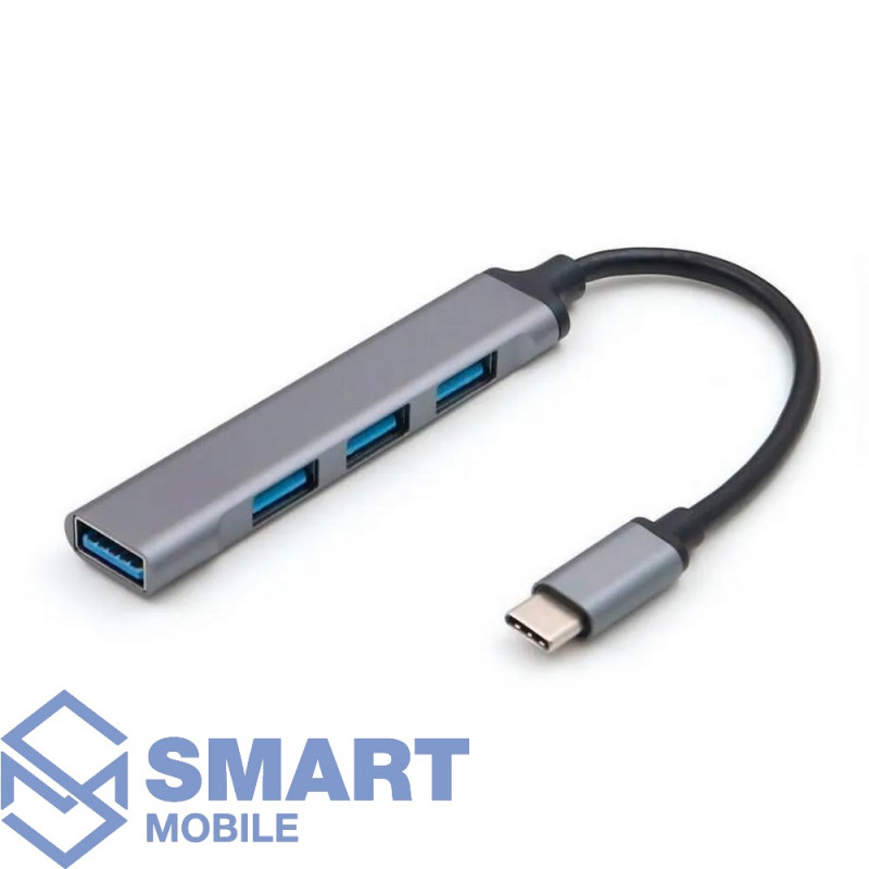 USB - Хаб 4 порта USB-C GL-302 (серый)