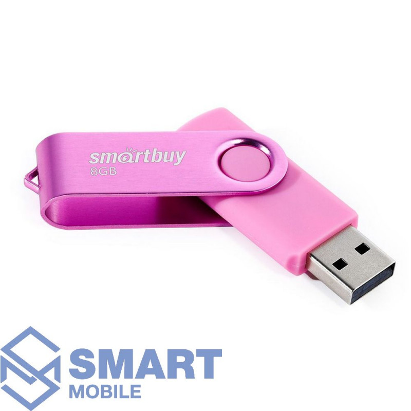 USB флеш-накопитель 8GB Smartbuy Twist USB 2.0/3.0 (розовый) (SB008GB2TWP)