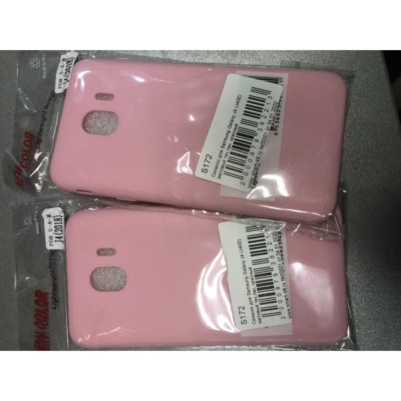 Чехол для Samsung Galaxy J400F J4 силиконовый матовый (розовый) (тех.пак.)