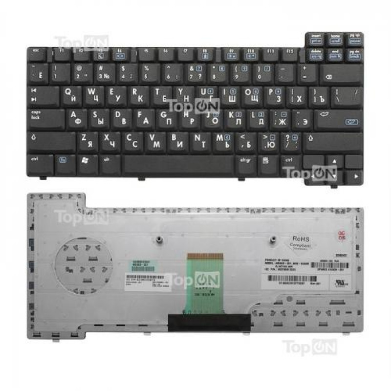 Клавиатура для ноутбука HP Compaq nx6105, nx6110, nx6115, nx6120, nx6130, nx6310, nx6320, nx6325, nc6100, nc6110, nc6120, nc6130, nc6320 Series. Г-образный Enter. Черная без рамки
