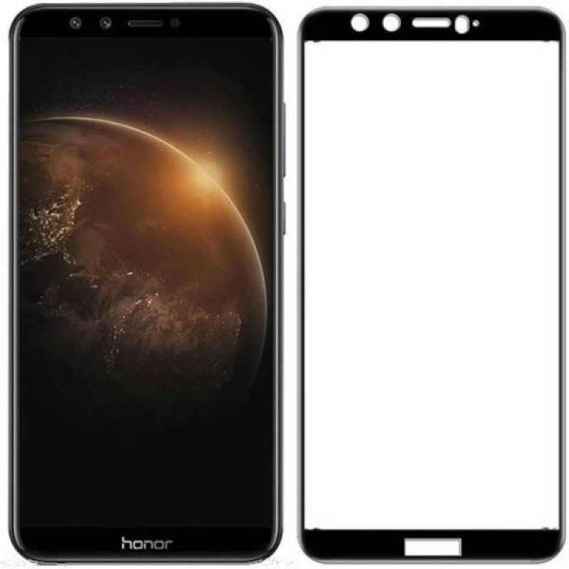 Защитное стекло для Huawei Honor 9 Lite (черный) (полное покрытие) (тех.пак.)