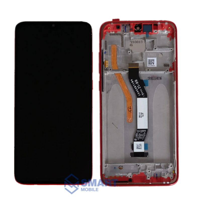 Дисплей для Xiaomi Redmi Note 8 Pro + тачскрин + рамка (красный) (100% LCD)