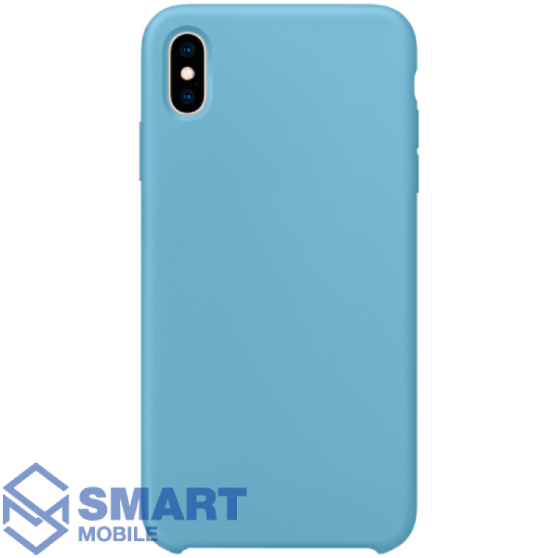 Чехол для iPhone XR "Silicone Case" (голубой) с лого