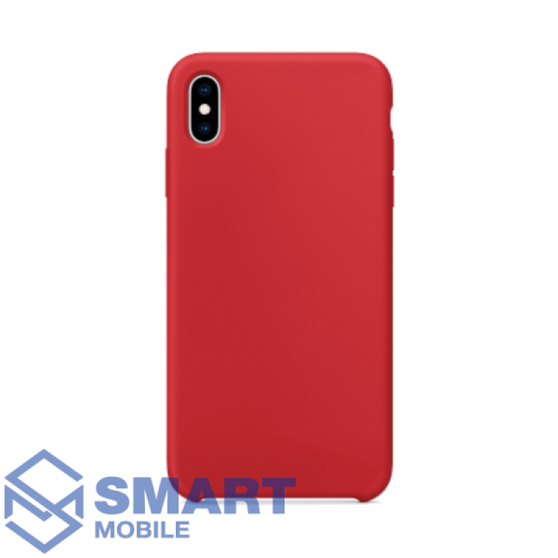 Чехол для iPhone XS Max "Silicone Case" (красный) с лого