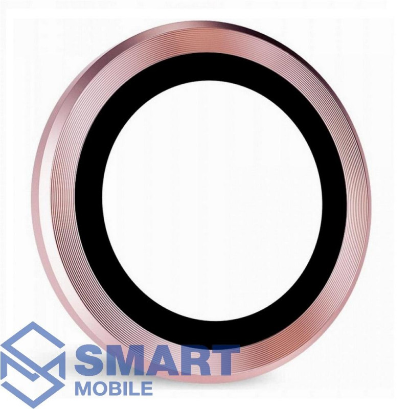 Стекло камеры для iPhone 13/13 Mini (розовый) (комплект 2 шт) (в сборе)
