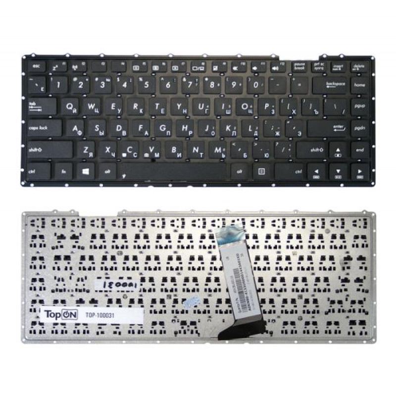 Клавиатура для ноутбука Asus X451, A450, D451, F450, X452, X453 Series. Плоский Enter. Черная, без рамки. PN: AEXJBU00110