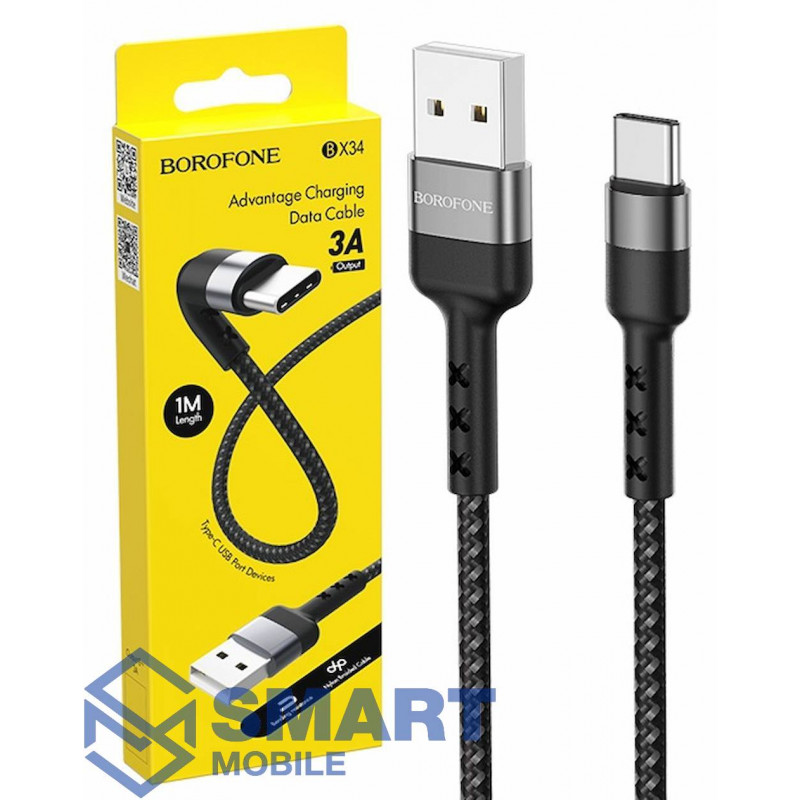 USB Кабель Type-C 1м Borofone BX34 (черный)